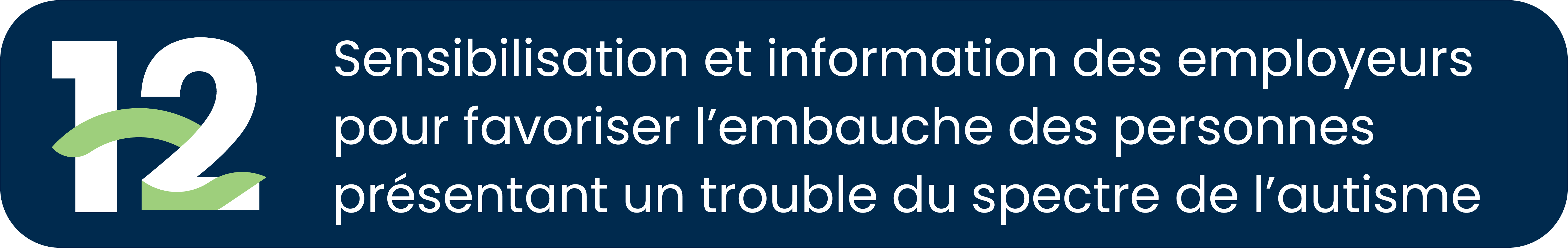 12 Sensibilisation et information des employeurs pour favoriser l'embauche des personnes présentant un trouble du spectre de l'autisme.